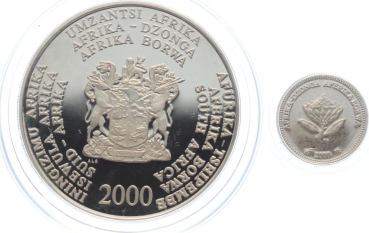 Südafrika 2 1/2 Cents & 2 Rand 2000 - Octopus Marine Series Set